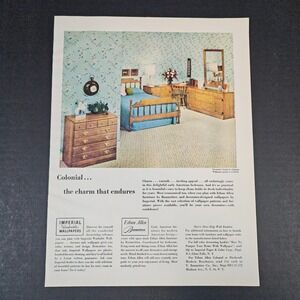 1957‎ Imperial Washable Wallpaper Ethan Allen Baumritter Vintage Print Ad NYC
